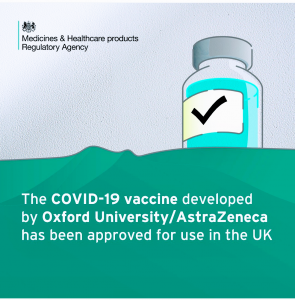 MHRA has authorized use of Oxford/AstraZeneca vaccine