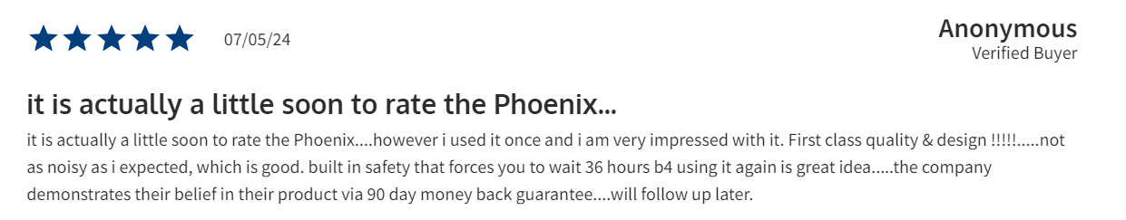 Phoenix ED Device Customer reviews