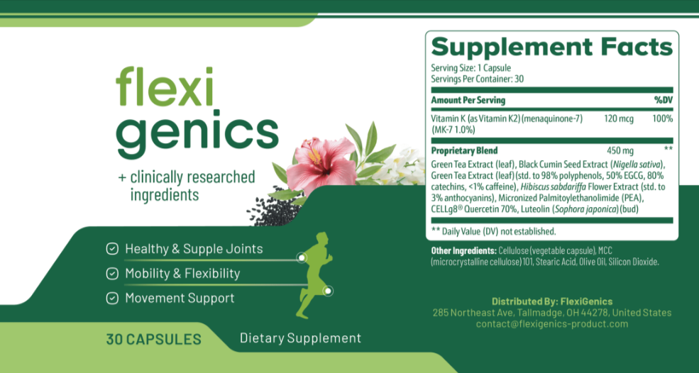 Flexigenics supplement facts