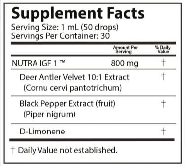 Nutra IGF+ Supplement Fact