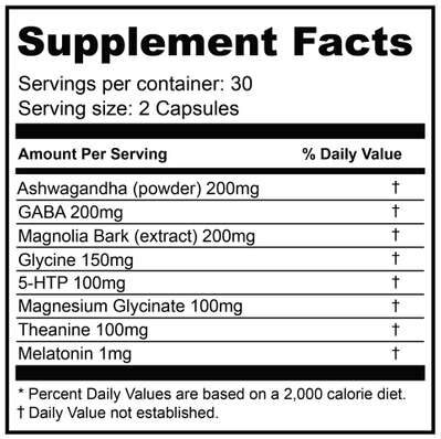 Rest and Recharge Supplement Fact