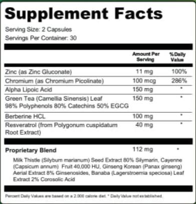 Claritox Pro supplement facts