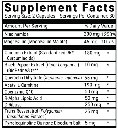 Advanced Mitochondrial Formula supplement facts