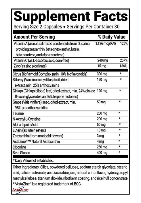 Advanced Vision Formula Supplement Facts