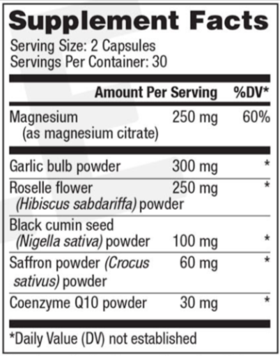 BP Zone Supplement Facts