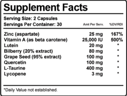 Eagle Eye 911 Supplement Facts