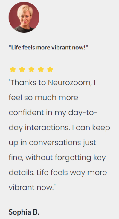 NeuroZoom Customer Reviews