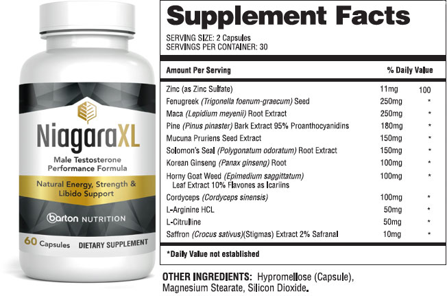 Niagara XL Supplement Facts