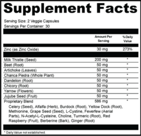 Urgent Liver 911 Supplement facts