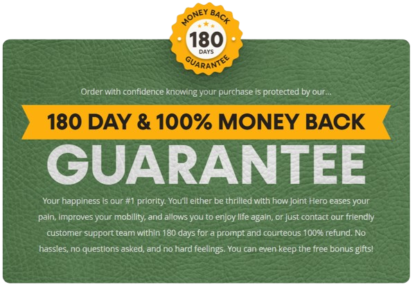 Joint Hero Money Back Guarantee