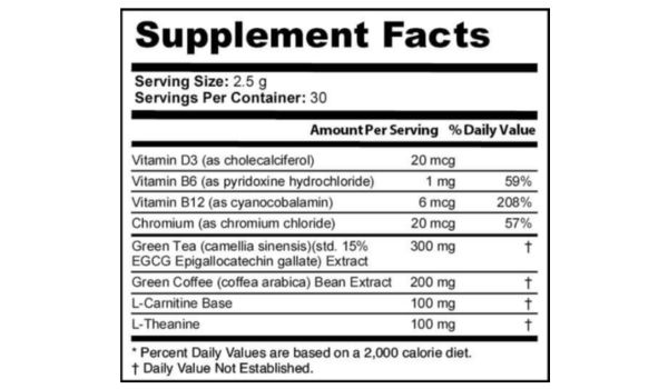 LeanBean supplement facts