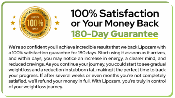 Lipozem Money Back Guarantee